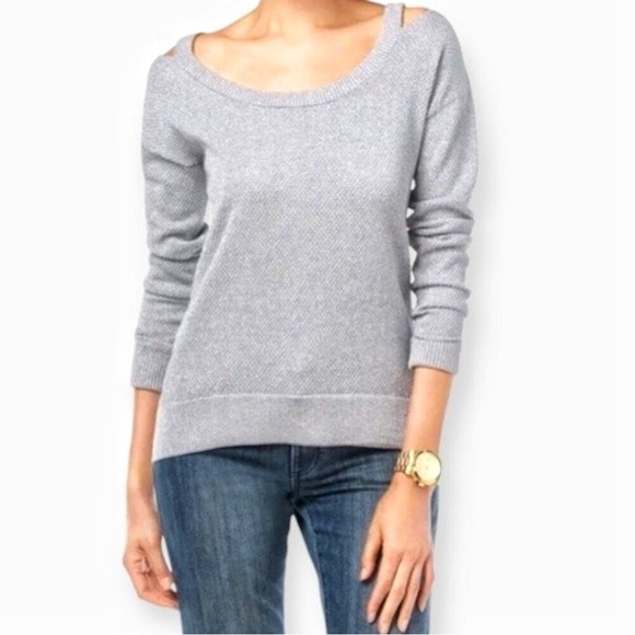 MICHAEL Michael Kors Pearl Heather Cold Shoulder Sweater - Picture 1 of 10